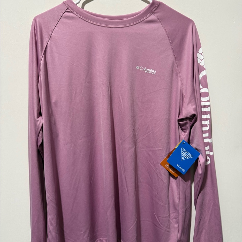 Columbia Mauve Long Sleeve Performance Shirt Woman’s XL NWT